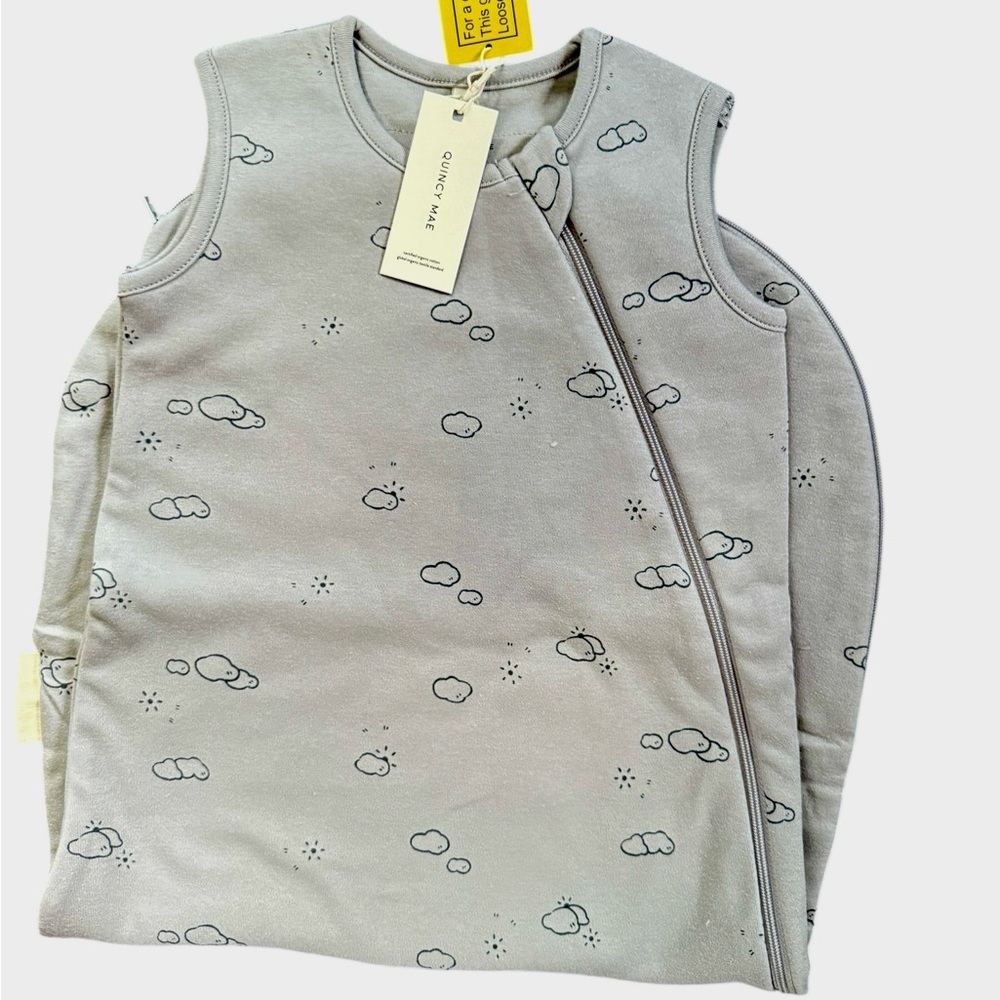 NWTS Quincy Mae Sunny Days,  Jersey Sleep Sac/Zipper, Size 0-6m, organic cotton